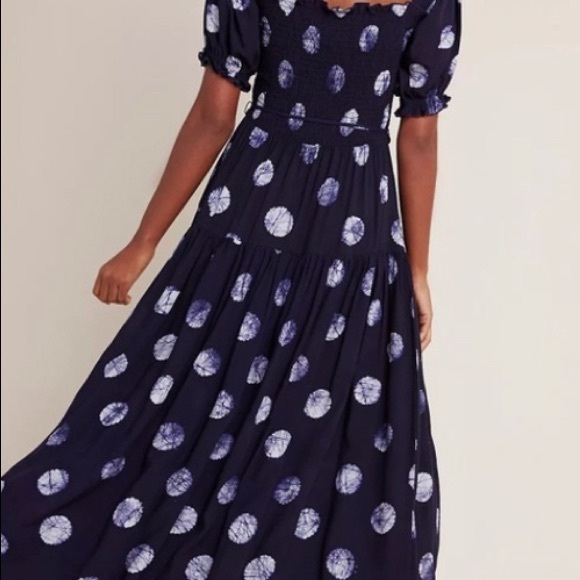 Odells Navy and white midi dress - Picture 3 of 4